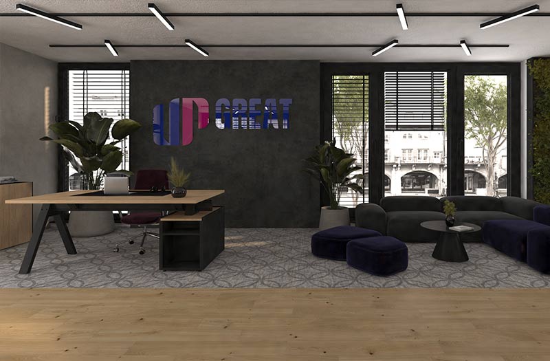 Štúdia zariadenia realitnej kancelárie UP GREAT