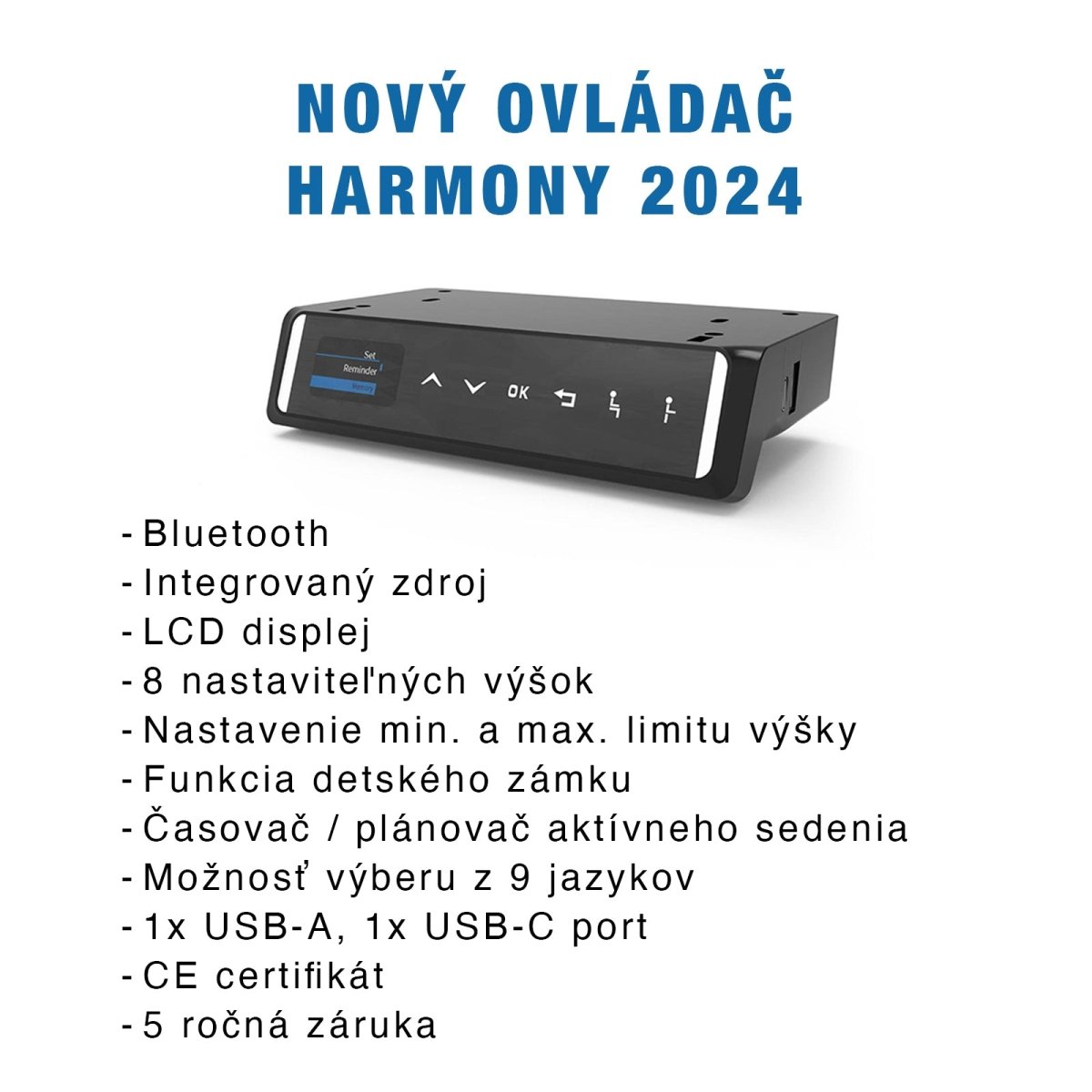 Ovládač elektrického stola Harmony a Sway